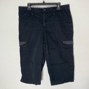 Lee Sinfully Soft Black Cargo Capris XL